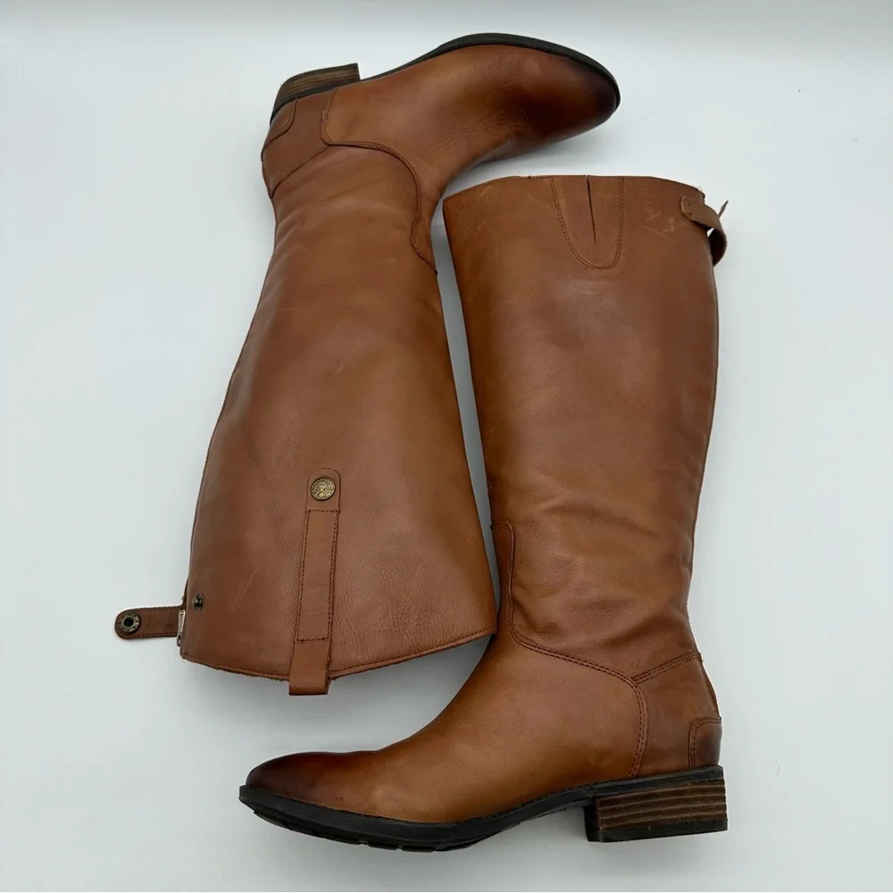 Sam Edelman Penny Tan Leather Knee High Boots